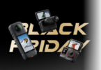 a black friday sale advertisement with several cameras